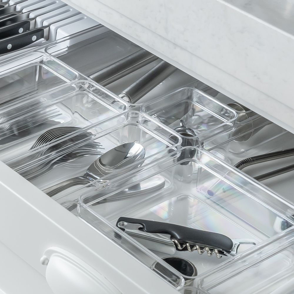 Organizador de Gaveta Clear Acrílico 7,5x7,5x5,6cm Transparente Martiplast