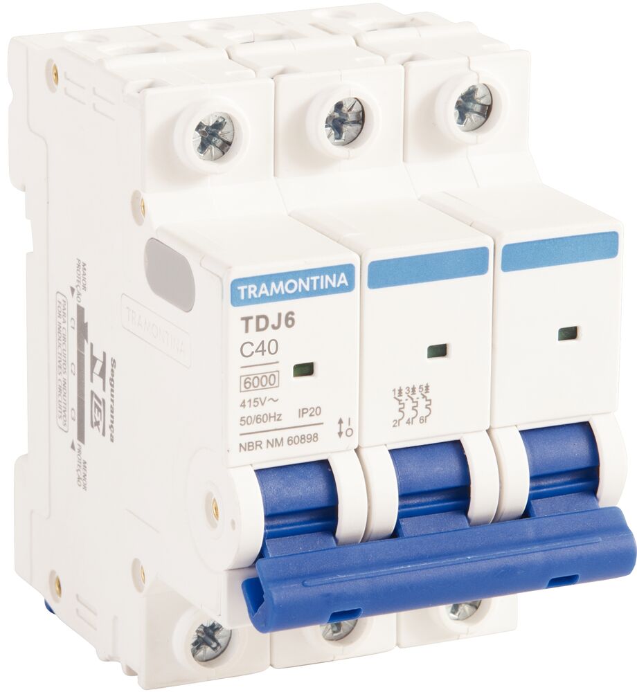 Disjuntor 40A TDJ6 Tripolar 6KA Branco Tramontina