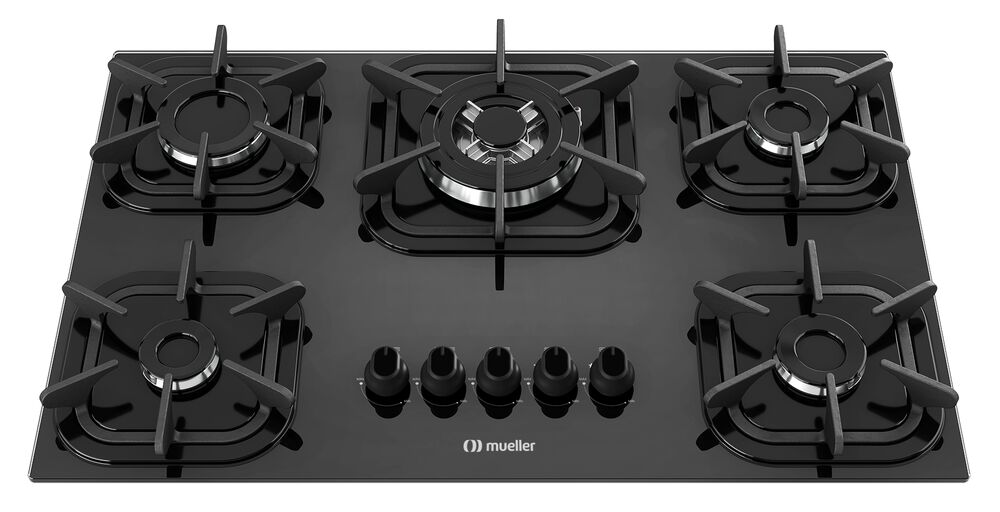 Cooktop a Gás  5 Bocas Preto Bivolt Mueller