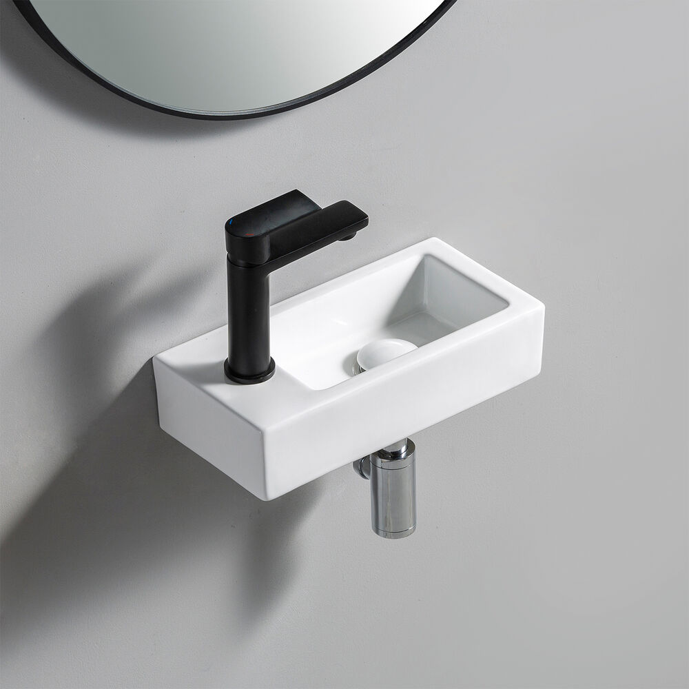 Cuba para Banheiro de Apoio Louça Retangular Suspensa Eco Branco 9x18x37 Addra