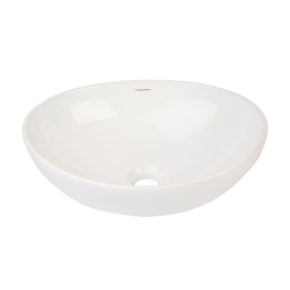 Cuba para Banheiro de Apoio Louça Oval Branca 40,5x33cm Artistic Addra