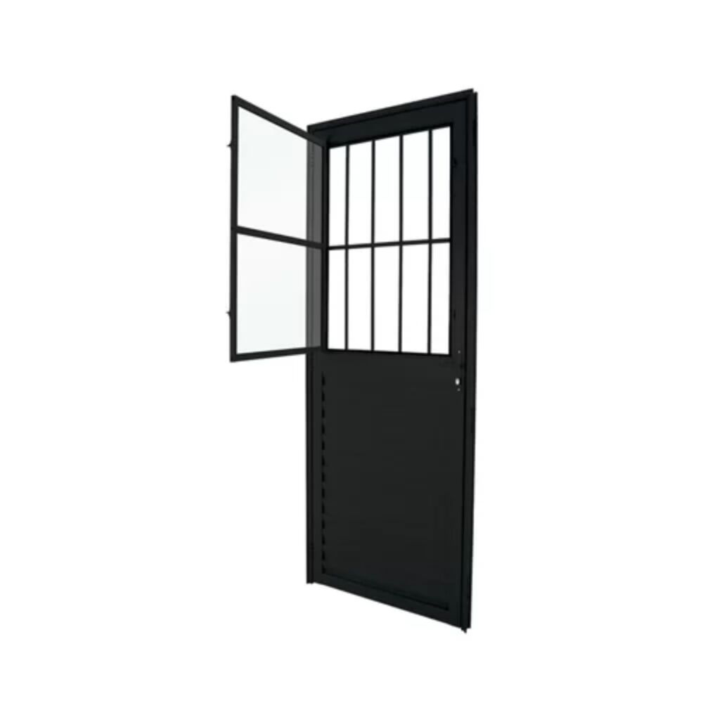 Porta de Abrir Aço 2,10x0,80m Preto CRV