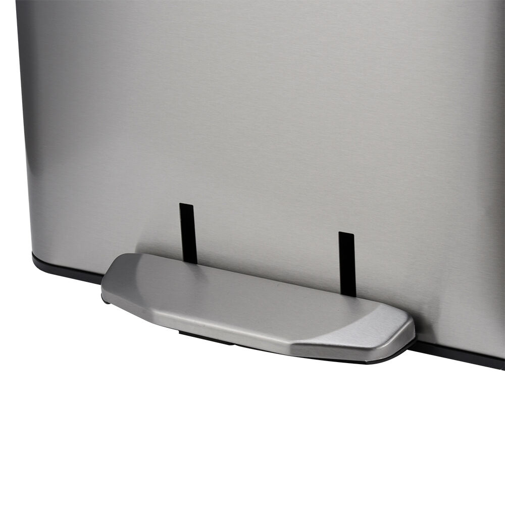 Lixeira com Pedal Terrazo 12 Litros Cinza Escovado 22,1x38,5cm Casa&Ideia