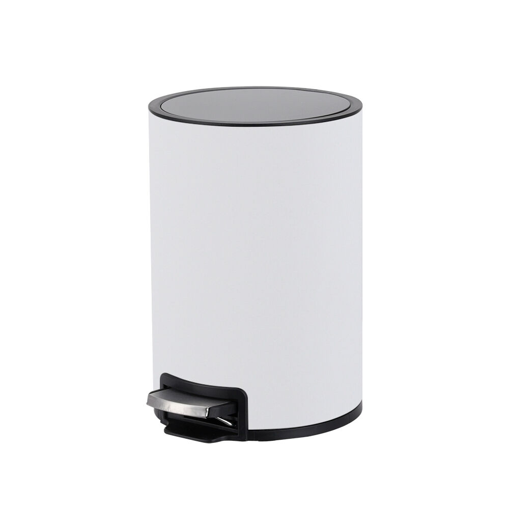 Lixeira Agatha com Pedal 8L 25x30cm Branco Fosco Casa&Ideia