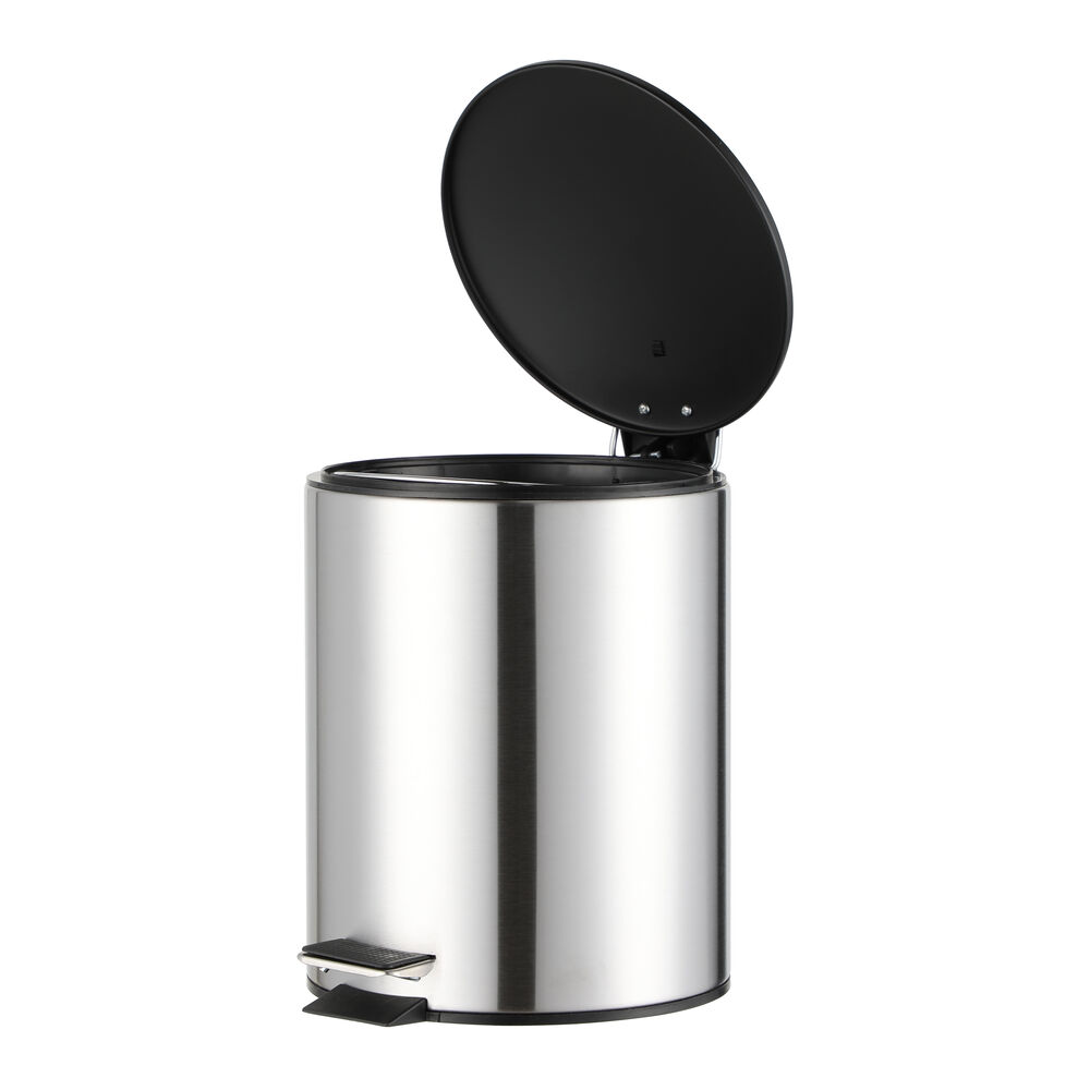 Lixeira Nero com Pedal Inox Escovado 5L 25x27,5cm Preto Casa&Ideia