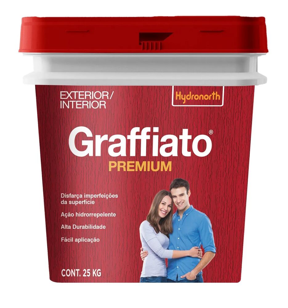 Graffiato Premium Riscado Bald Plas 25kg Branco Neve Hidrofort