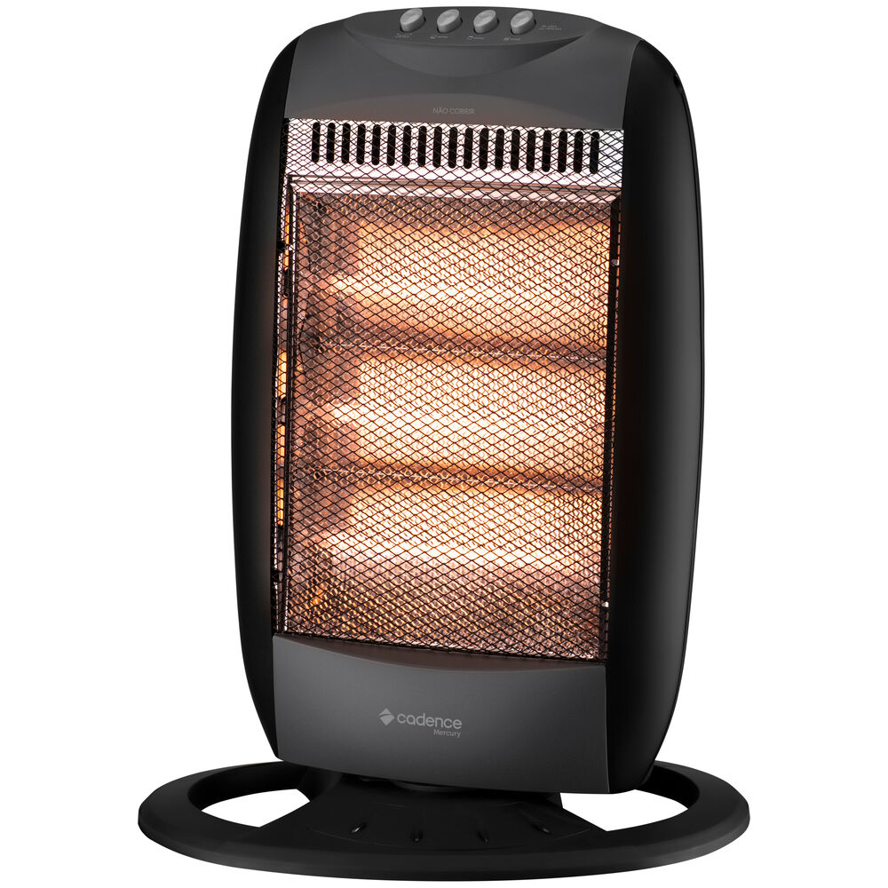Aquecedor Ambiente Halogênio 1200w Aqc305 Preto Cadence
