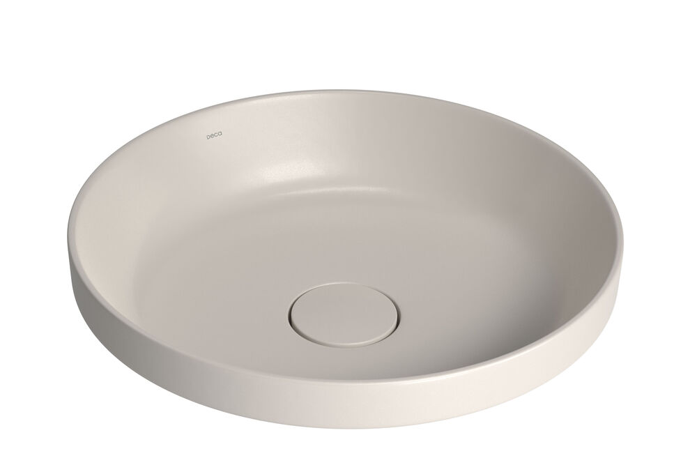 Cuba para Banheiro de Sobrepor Louça Slim Bege Acetinado Redonda 40cm Deca