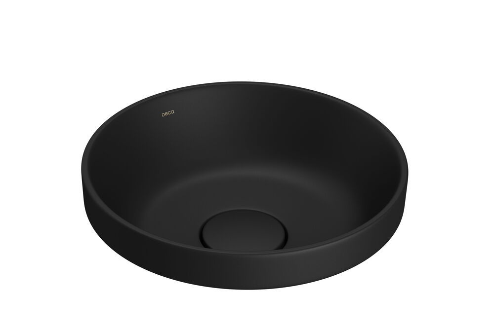 Cuba para Banheiro de Sobrepor Louça Slim Ebano Fosco Redonda 30cm Deca