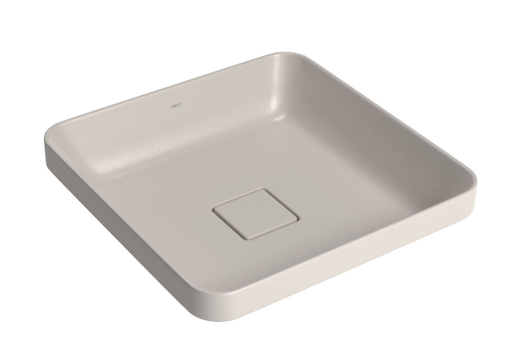 Cuba para Banheiro de Sobrepor Louça Slim Bege Acetinado Quadrada 40cm Deca
