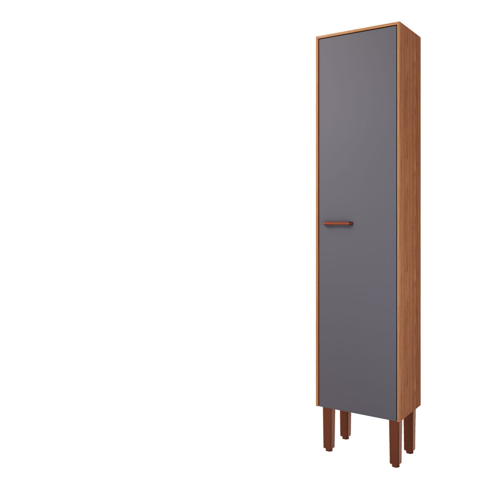 Paneleiro Slim Freijo/titanio 2,05m 1 Porta MGM Gabinetes