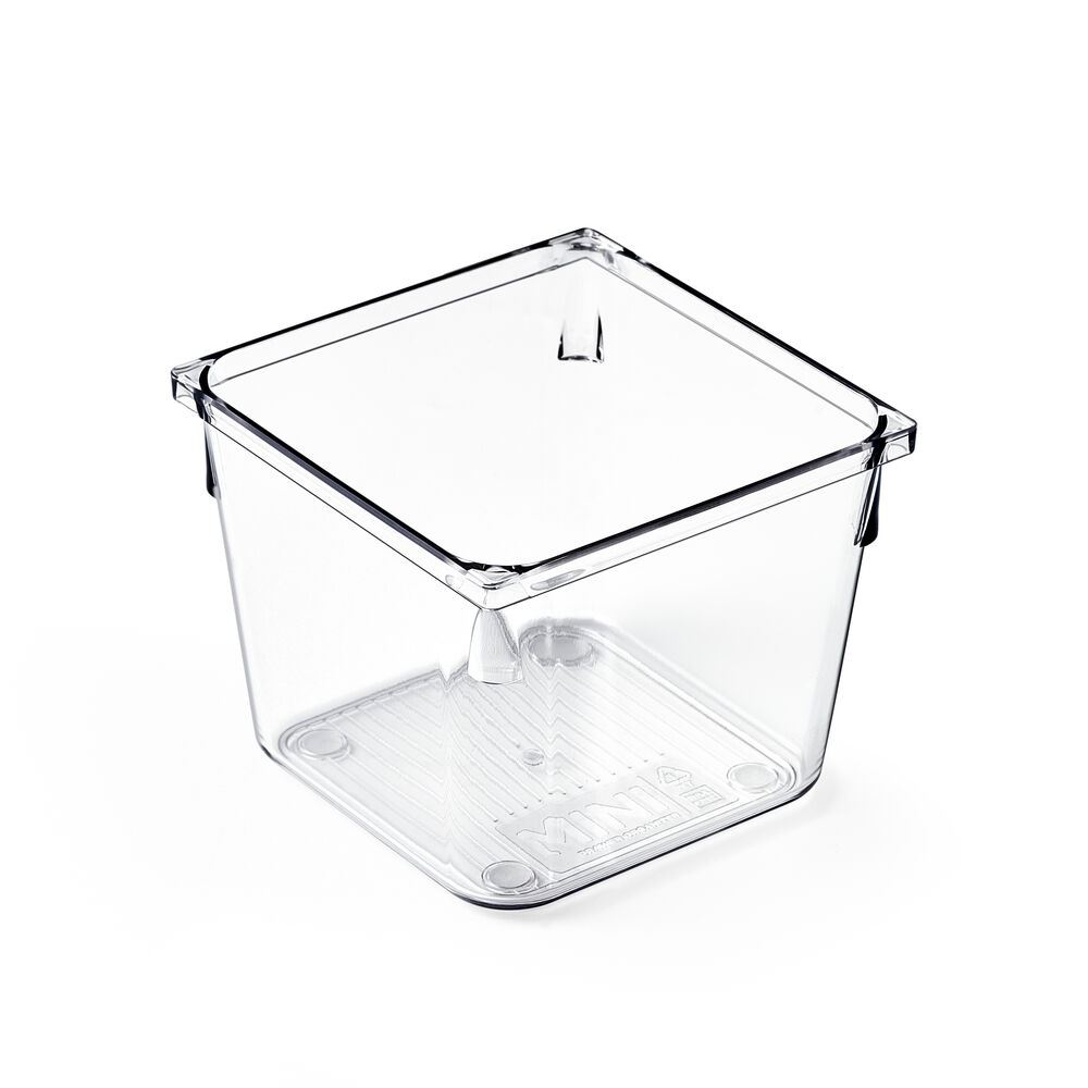 Cesto Organizador Amarilis Transparente Quadrado10,2x10,2cm 0,9l Casa&Ideia