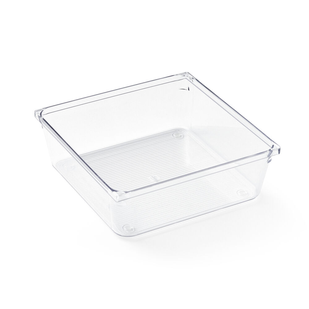 Cesto Organizador Amarilis Transparente Quadrado 15,2x15,2cm 1,2l Casa&Ideia