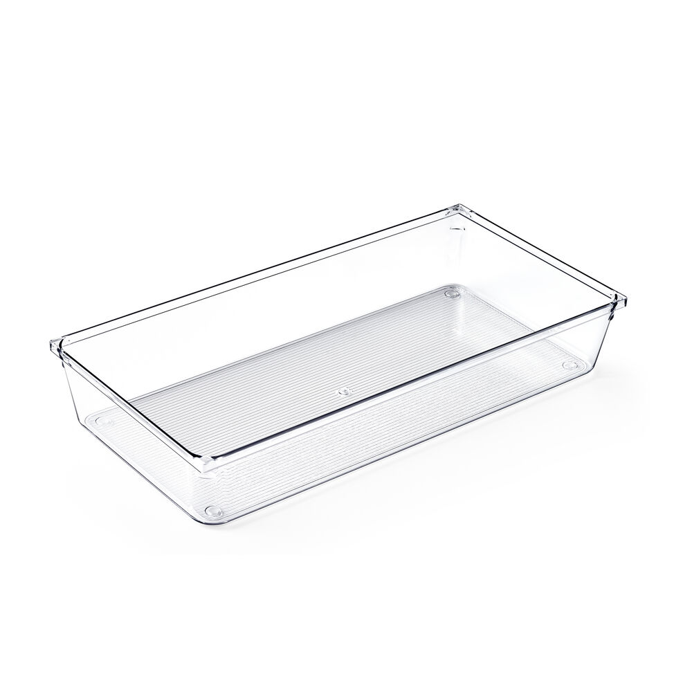 Cesto Organizador Amarilis Transparente Retangular 15,2x30,5cm 2,4l Casa&Ideia