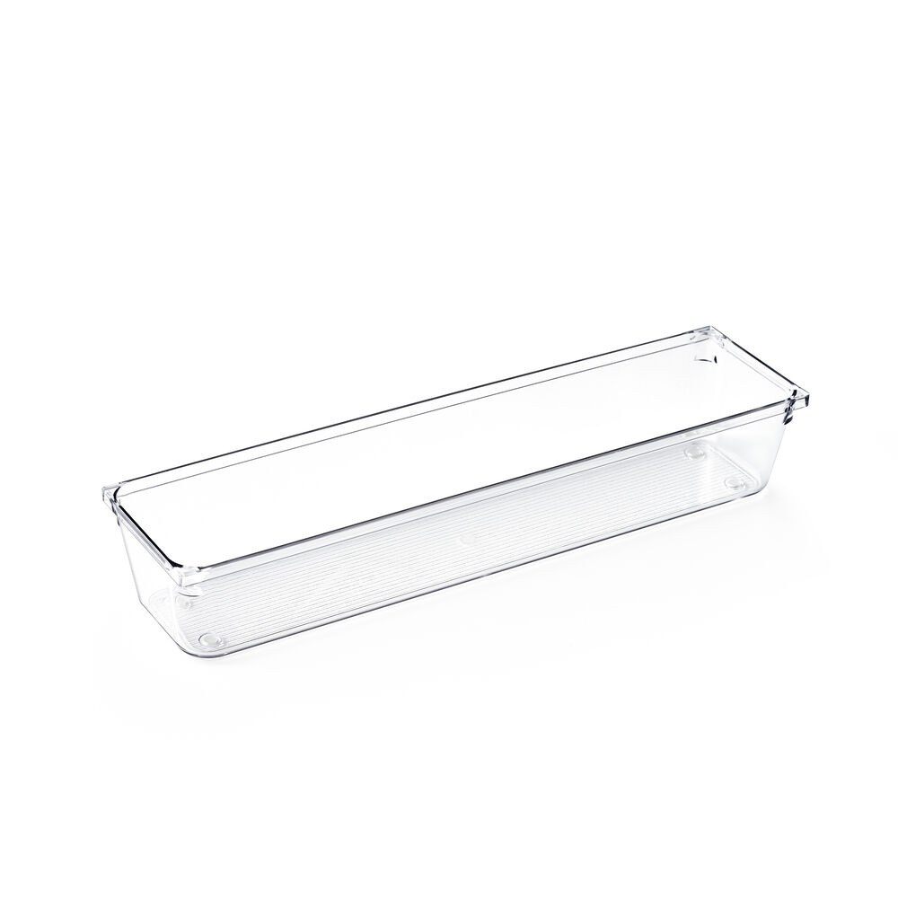 Cesto Organizador Amarilis Transparente Retangular 7,6x22,9cm 0,9l Casa&Ideia