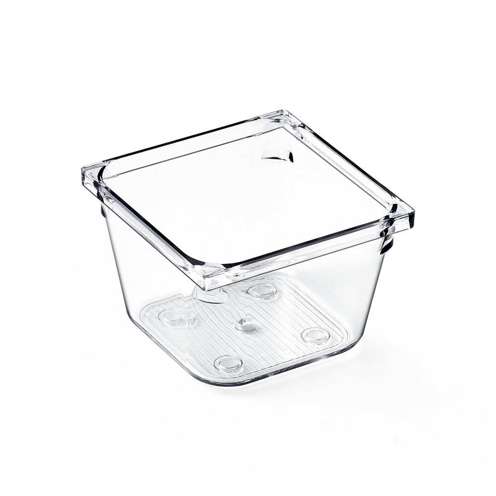 Cesto Organizador Amarilis Transparente Quadrado 7,6x7,6cm 0,3l Casa&Ideia