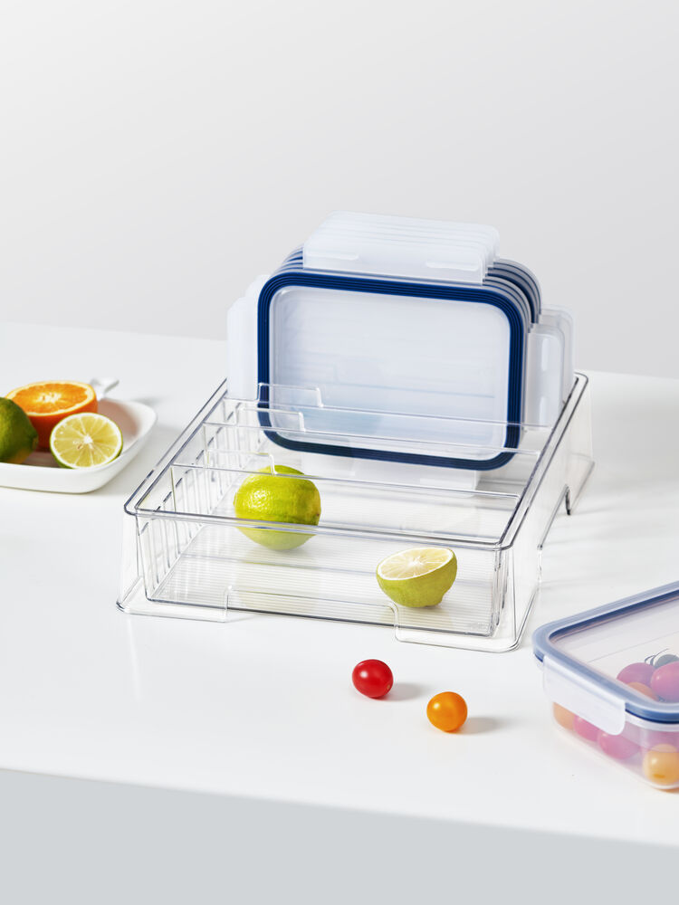 Organizador P /Tampas Amarilis 36,6x29,5cm Transparente Casa&Ideia
