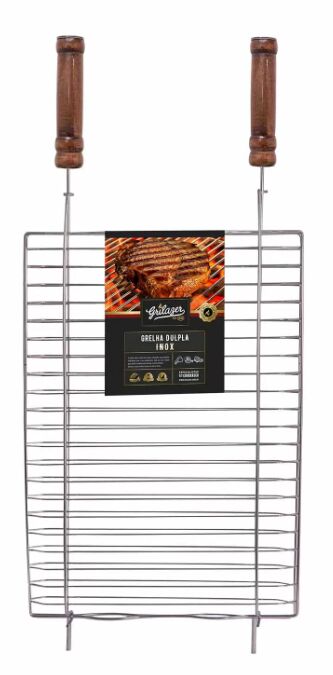 Grelha de Churrasco Dupla Inox 36x50cm Grilazer