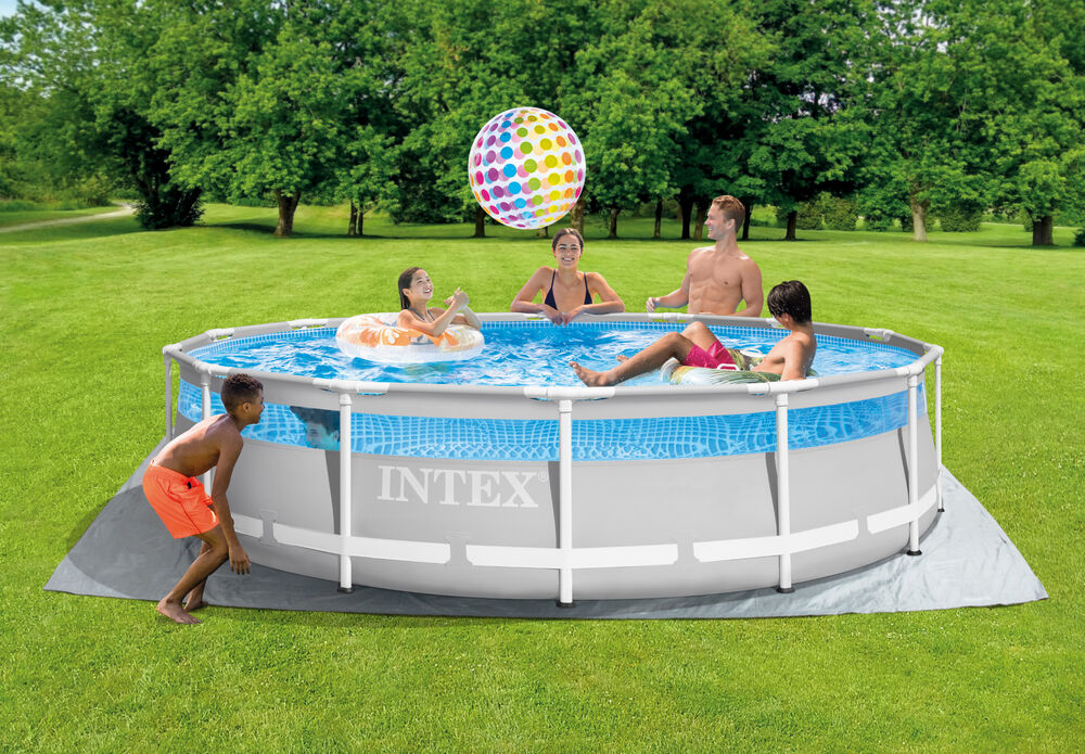 Piscina Armação Metal 12.706l Com Acessórios Cinza Intex