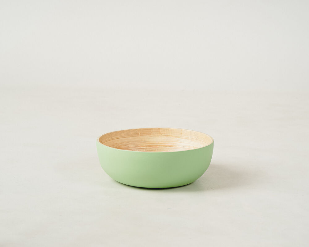 Tigela Bambu Metake Verde Fosco Redondo 20cm Casa&ideia