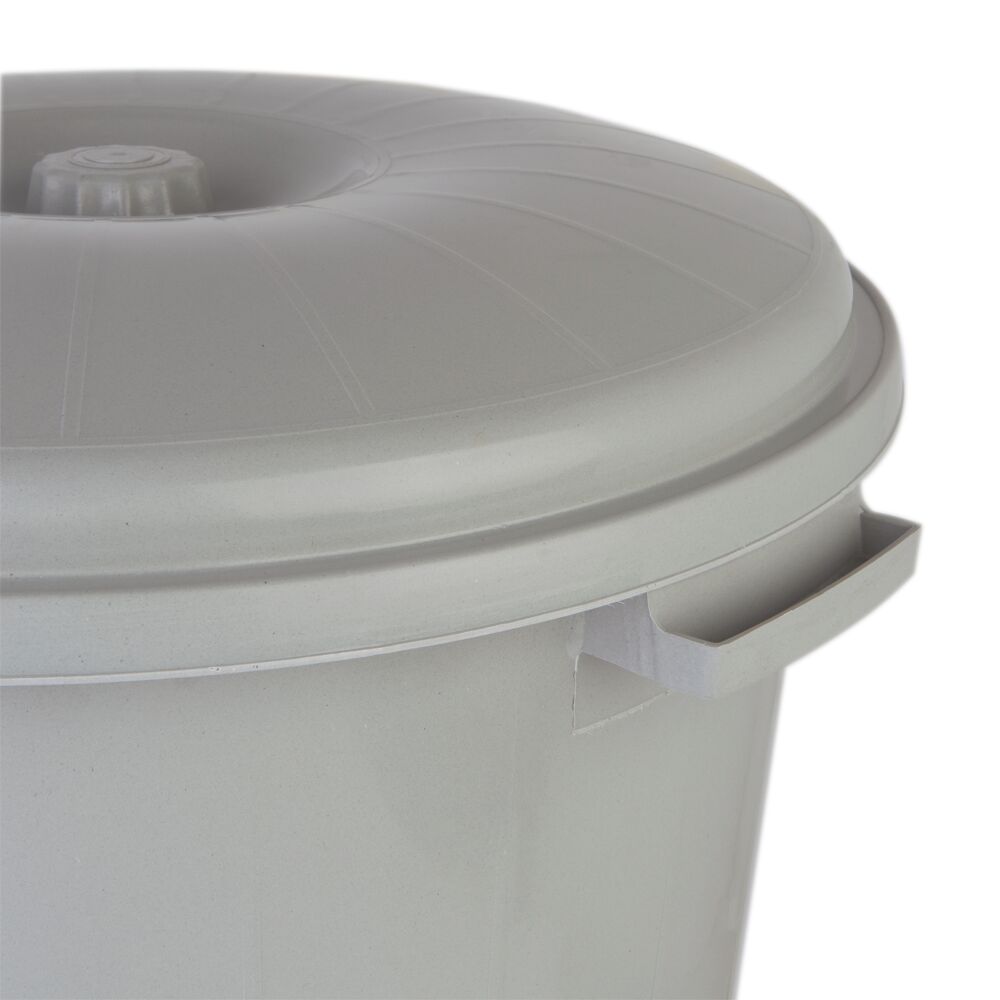 Lixeira Com Tampa Plástico Cinza Smoke 50l Casa&Ideia