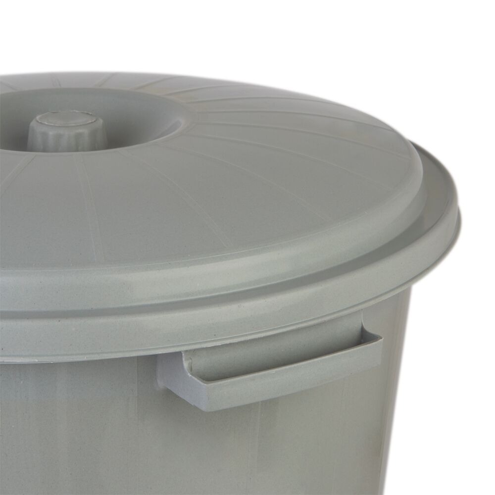 Lixeira Com Tampa Plástico Cinza Smoke 35l Casa&Ideia