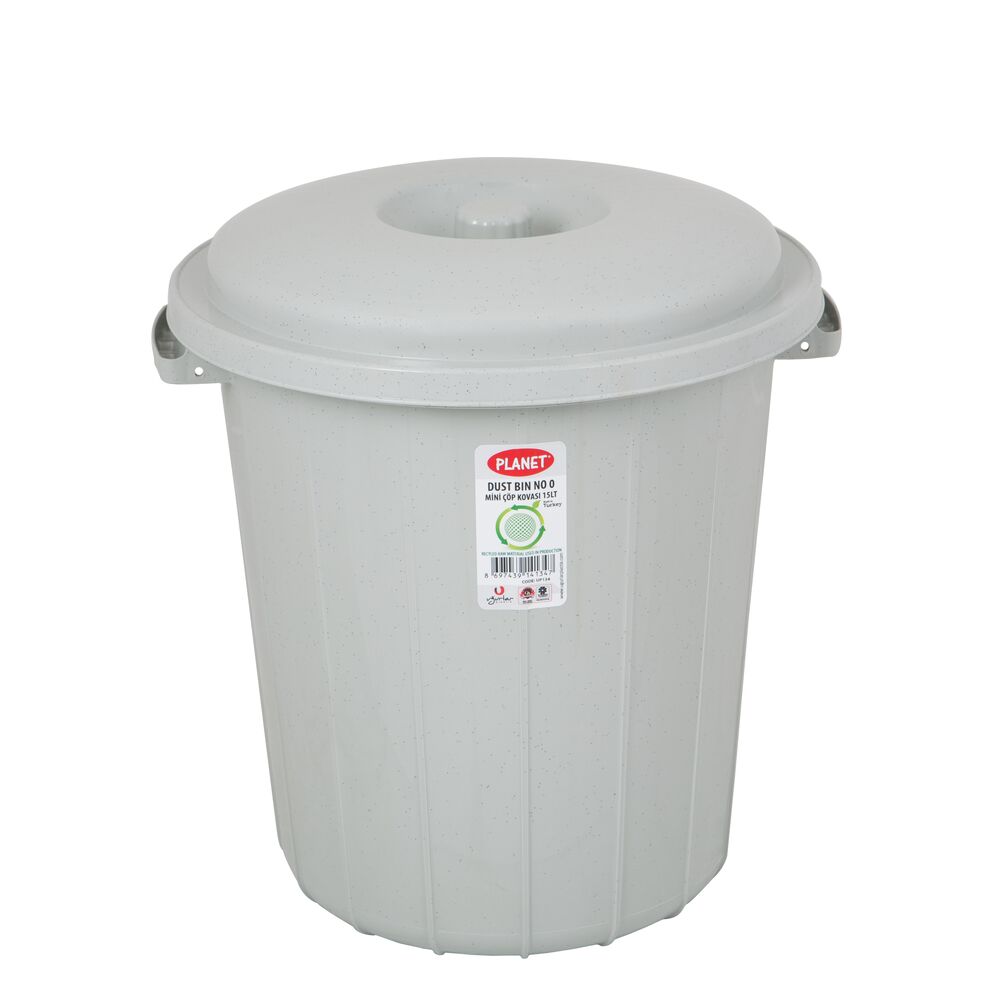 Lixeira Com Tampa Plástico Cinza Smoke 15l Casa&Ideia