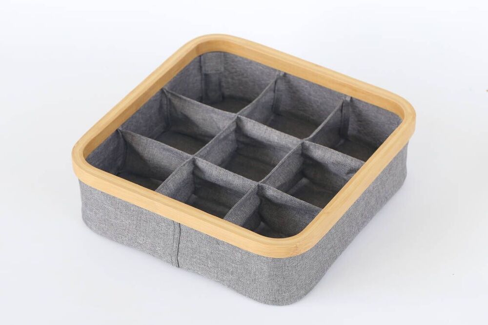 Organizador Closet Dobravel 30x30x9 6,7l Cinza 9 Divisoes Casa&ideia