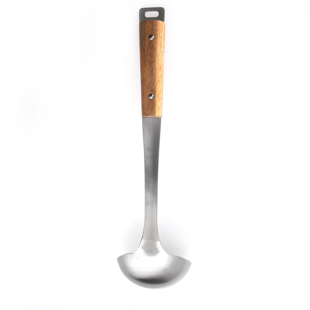 Concha Com Cabo de Madeira Acacia Fosco Inox Casa&ideia