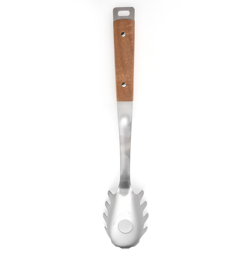 Pegador de Massa Com Cabo de Acacia Fosco Madeira Inox Casa&ideia