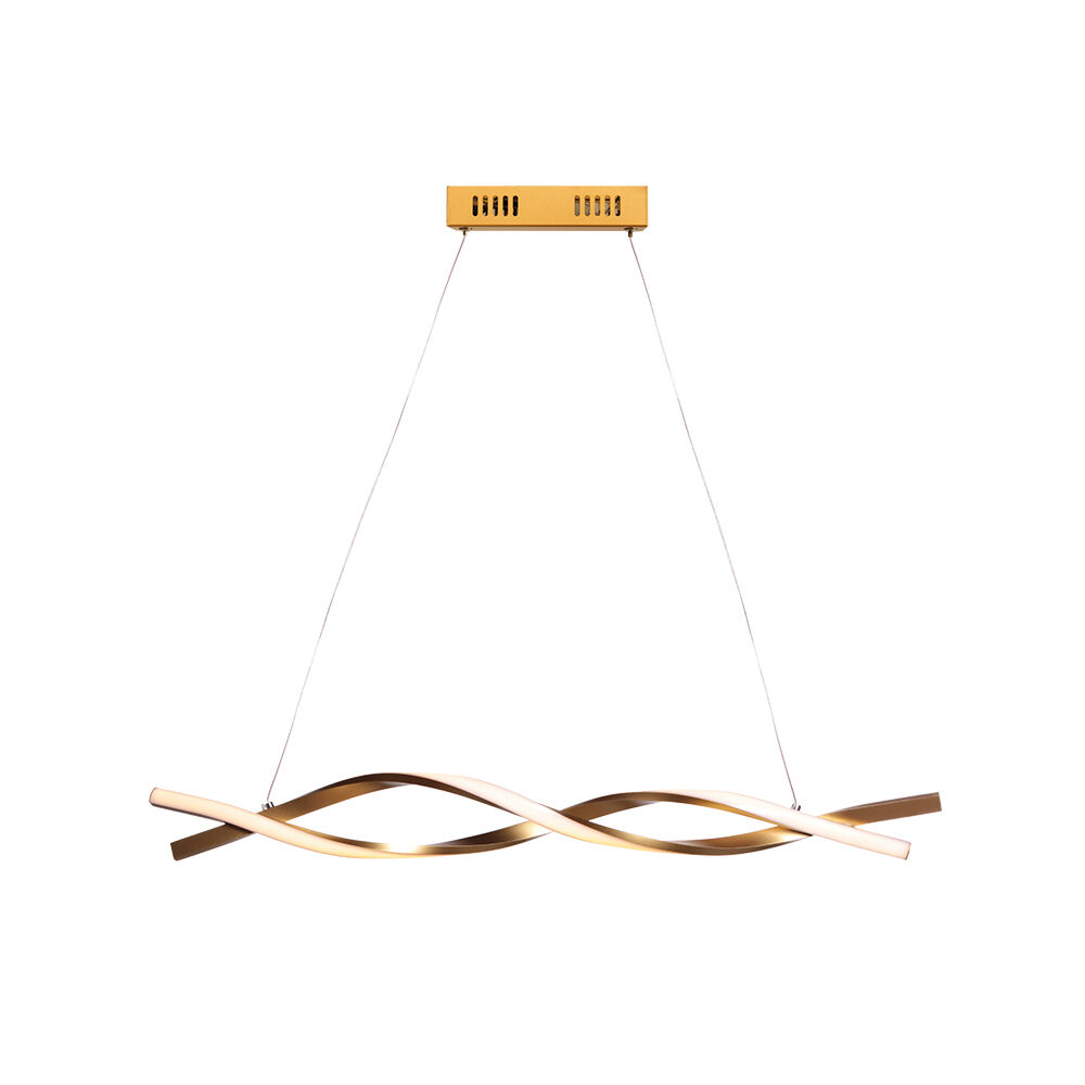 Pendente Metalico 3000k 18w Paris Ouro Escovado Bivolt Taschibra