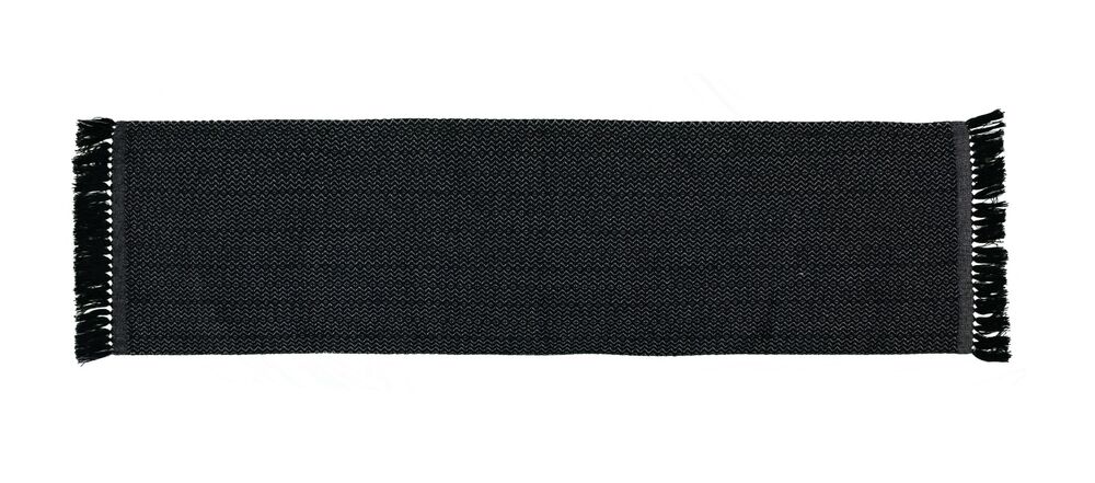 Passadeira Algodão Etnico Preto 0,47x1,40m Artesanal Teares