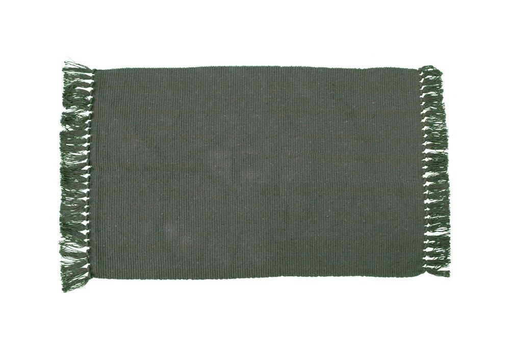 Tapete Algodão York Verde Oliva 0,50x0,80m Artesanal Teares