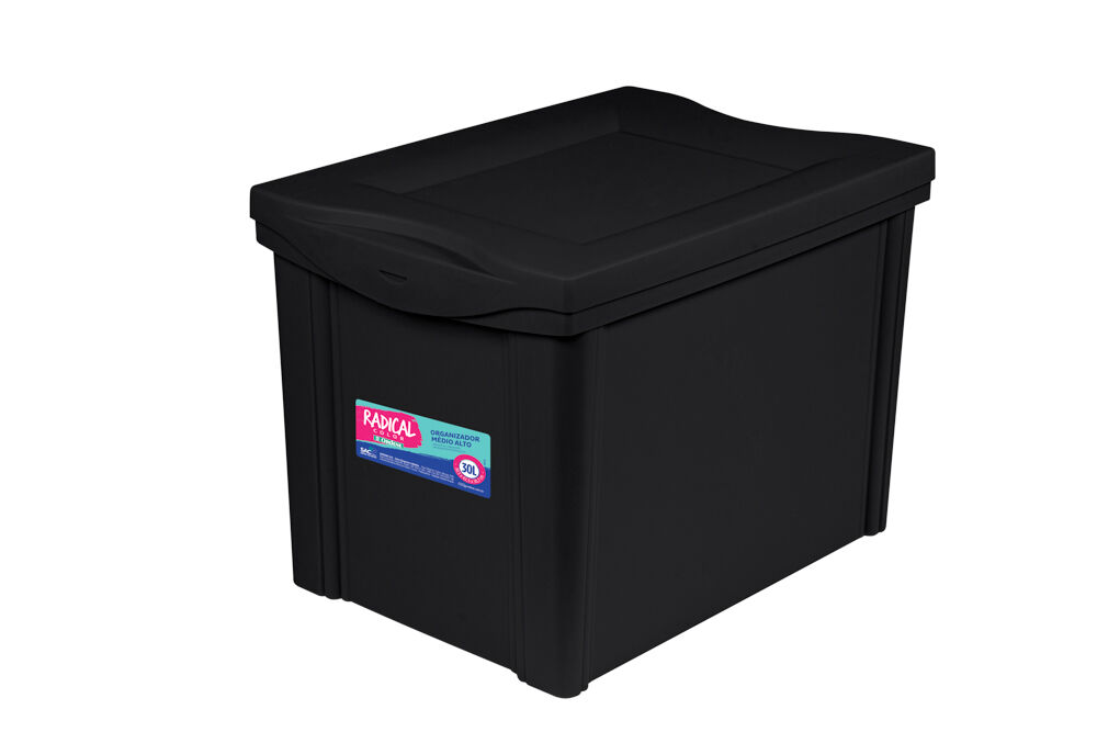 Organizador Alto Radical Color Preto 30L  42,5x30,5x30cm