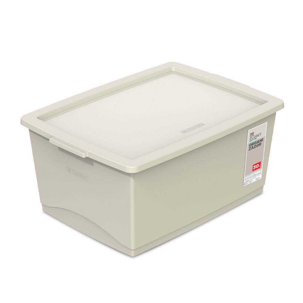 Organizador c/Tampa My Closet 30L Linho 37,8x53x23,5cm