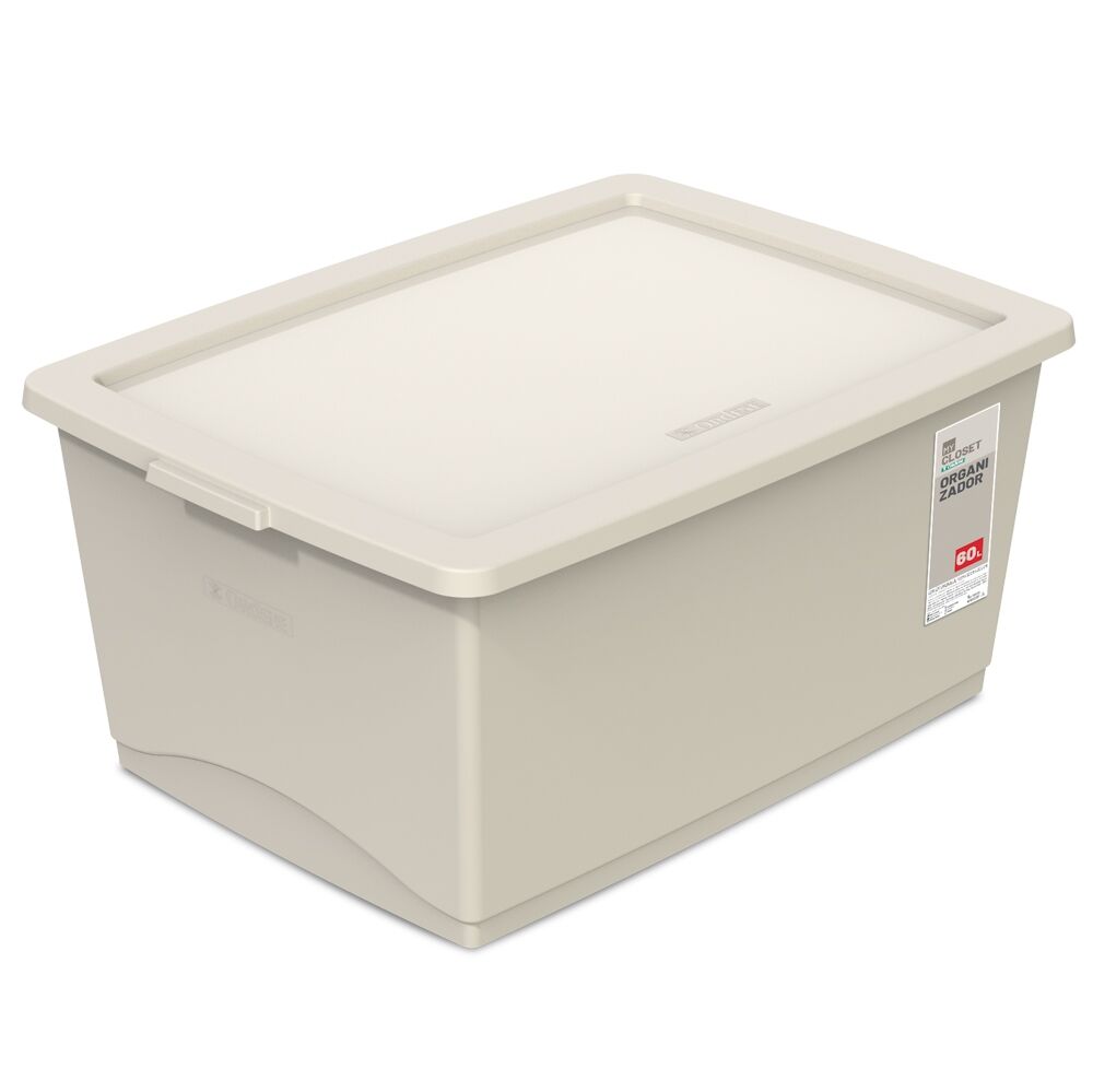 Organizador c/Tampa My Closet Linho 60L 41x60x30,5cm