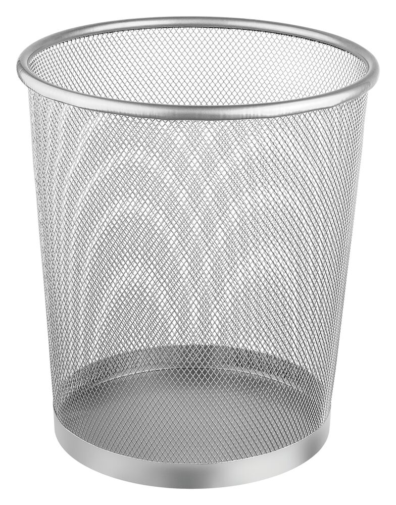 Lixeira Metal Redonda Office Line Prata 8,5L Ø 23x260cm