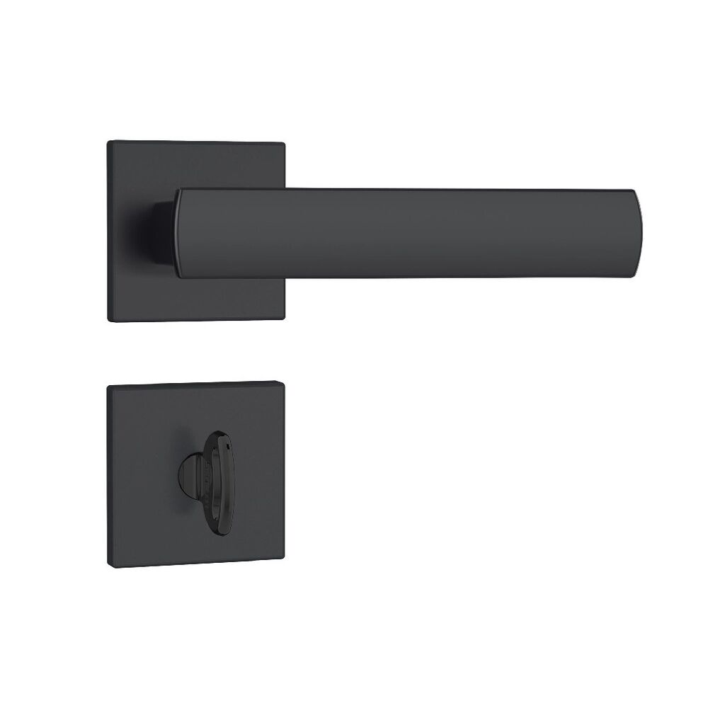 Fechadura Roseta Quadrada Preto Fosco Banheiro 40mm Stam