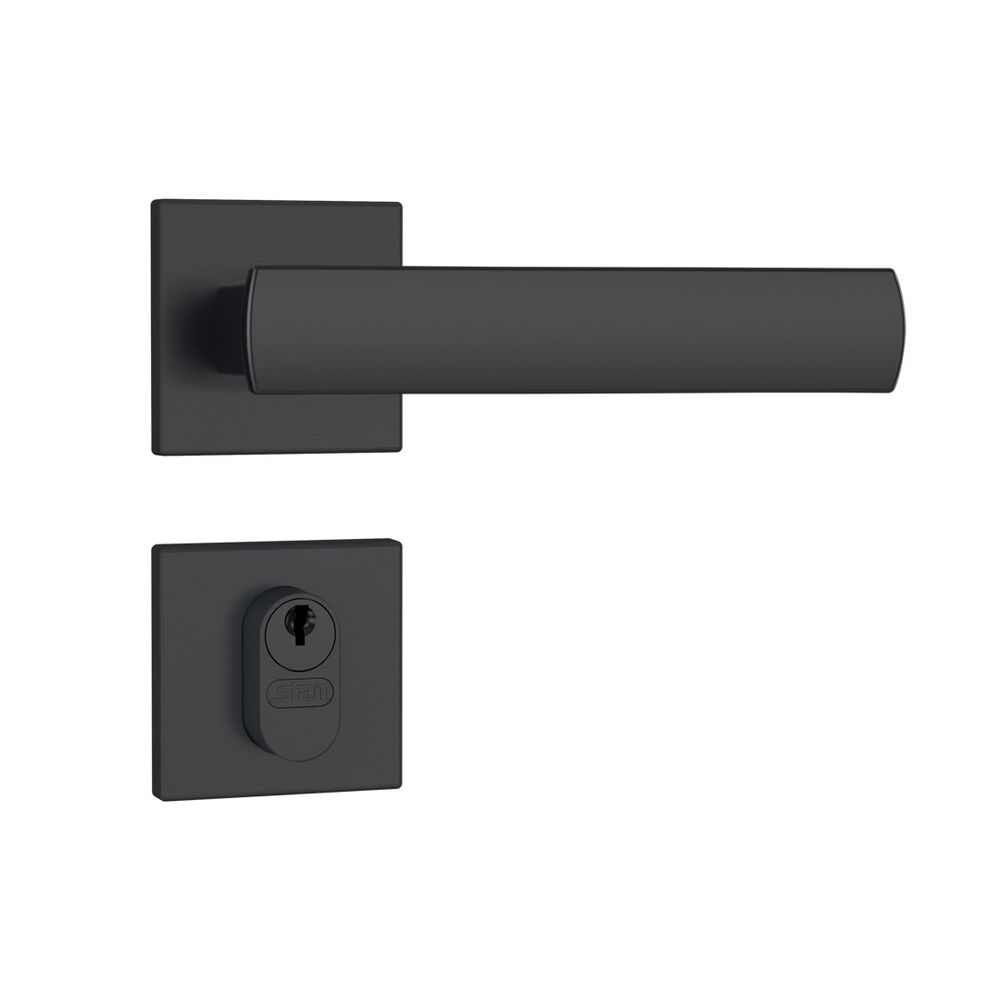 Fechadura Roseta Quadrada 40mm 803/35 RQ1Preto Fosco Externa Stam