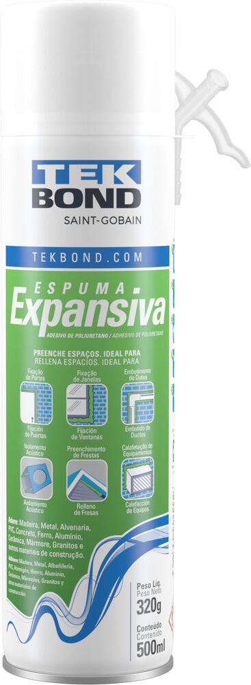 Espuma Expansiva Pu 500ml/320g Ambar e Amarelo Tekbond