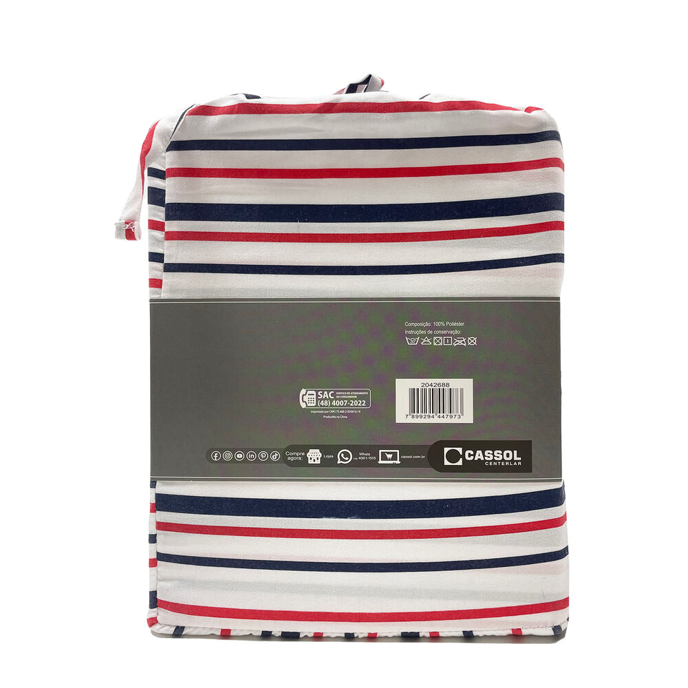 Jogo de Cama Queen 158x198cm Dreams Listras Retangular Diagonal