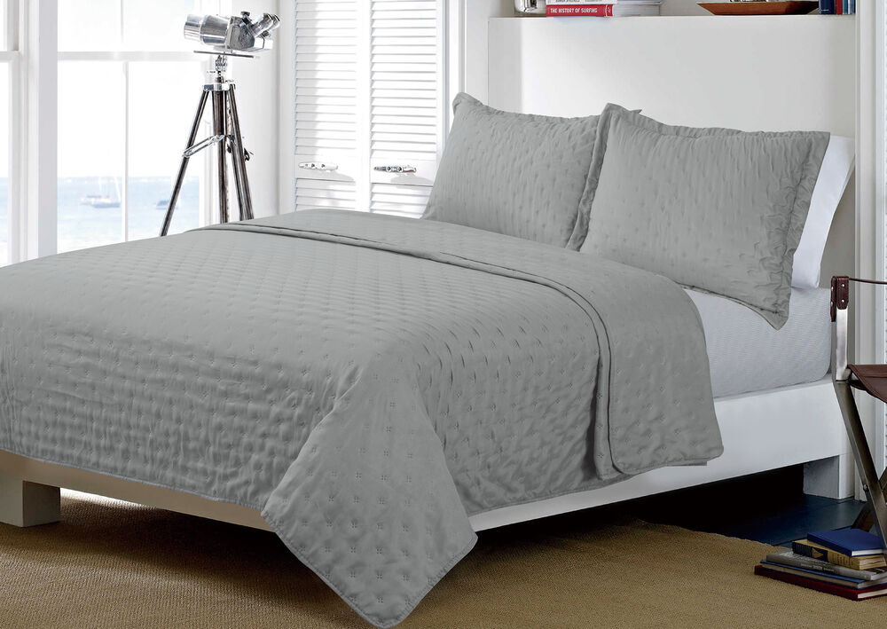 Jogo de Colcha Casal 220x240cm Dreams Cinza Retangular Diagonal