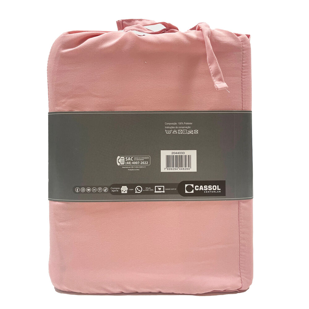 Jogo de Cama Casal 140x190cm Dreams Rose Retangular Diagonal