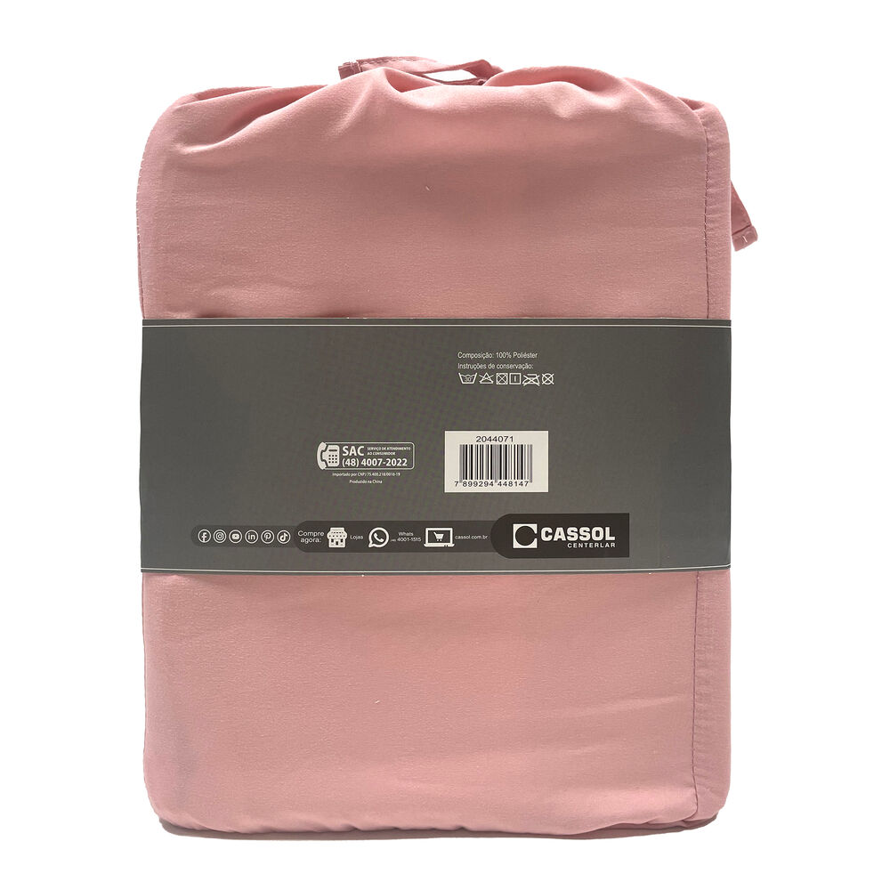 Jogo de Cama Solteiro 90x190cm Dreams Rose Retangular Diagonal