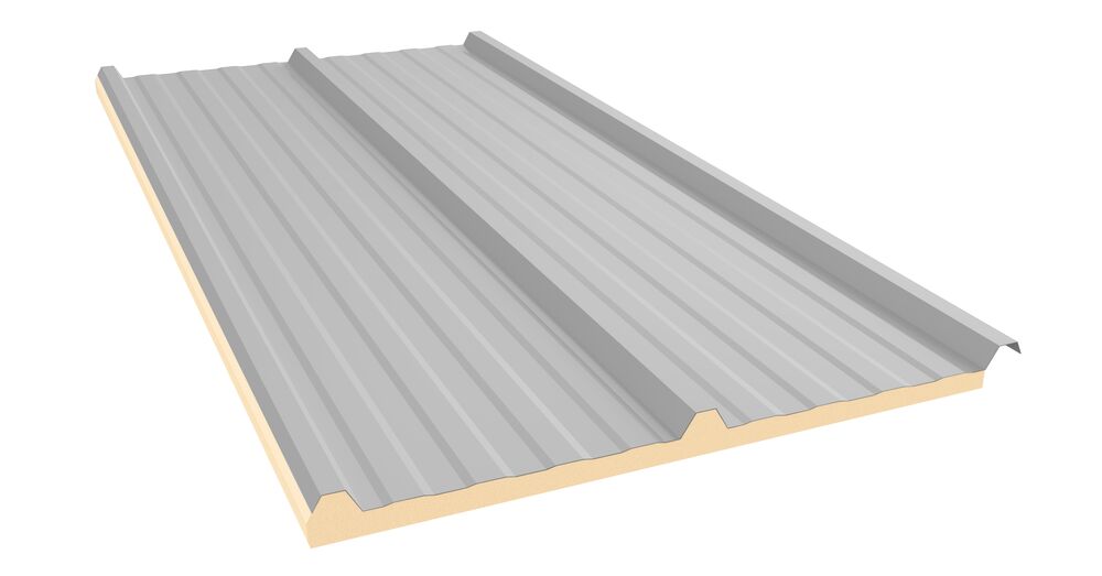 Telha Termica 1,00X3,45mx20mm Aço Filme Cinza Lunar Kingspan