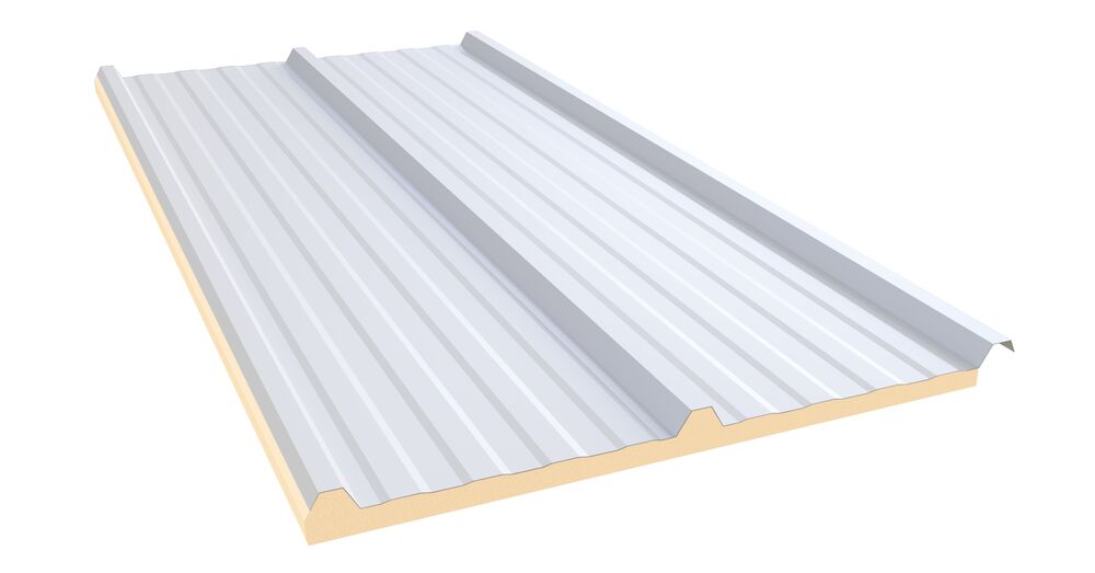 Telha Termica 1,00X4,55mx20mm Aço Filme Branco Neve Kingspan