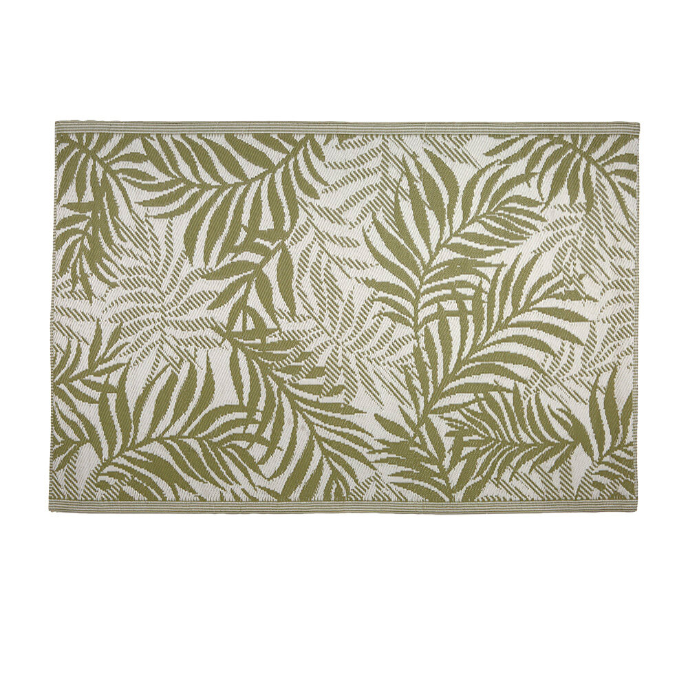 Tapete Com Bainha Verde Branco Retangular 120x180cm Diagonal