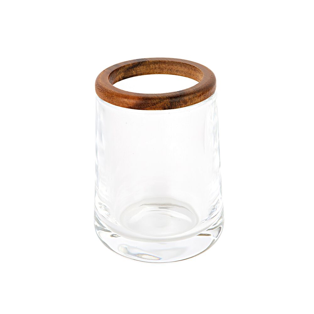 Porta Escova de Dente 8x8cm Ayo Transparente Vidro Casa&Ideia