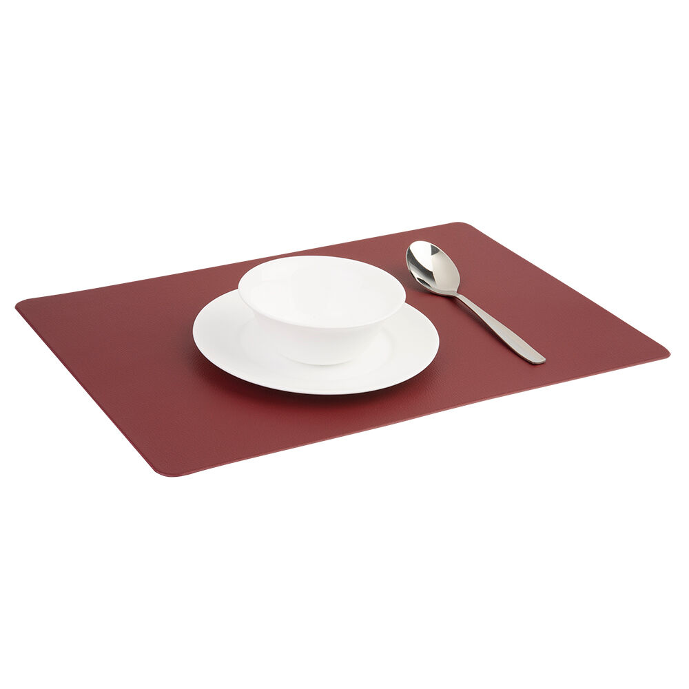 Lugar Americano Couro Sintético 30x45cm Vermelho Retangular Casa&ideia