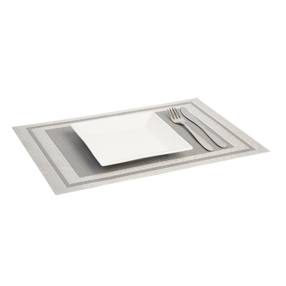 Lugar Americano Pvc 45x30cm Prata Retangular Casa&ideia
